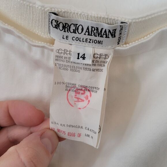 *Flawed* Vintage Giorgio Armani Le Collezioni White Dress Pants High Waist 14 - Picture 8 of 12